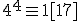 4^4\equiv 1 [17]